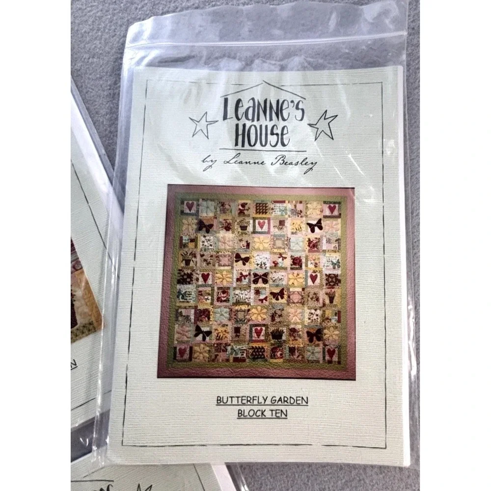 Butterfly Garden Quilt Patterns Lot of 10 Leanne's House COMPLETE SET Beasley